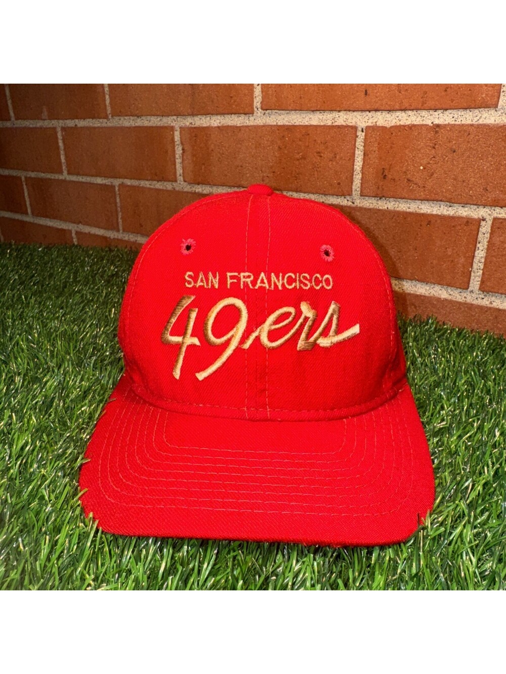 VTG 80’s Sports Specialties San Francisco 49ers Gold Script 100% Wool SnapBack